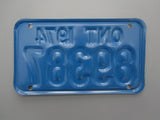 1974 YOM Clear Ontario Motorcycle License Plate