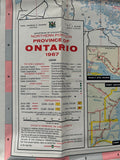 1967 Ontario Official Government Road Map