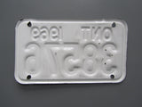1969 YOM Clear Ontario Motorcycle License Plate