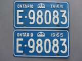 1965 YOM Clear Ontario License Plates