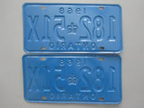 1968 YOM Clear Ontario License Plates
