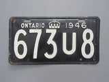 1946 YOM Clear Ontario License Plate