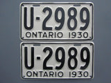 1930 YOM Clear Ontario License Plates