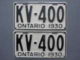 1930 YOM Clear Ontario License Plates