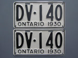 1930 YOM Clear Ontario License Plates