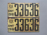 1916 YOM Clear Ontario License Plates
