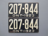 1923 YOM Clear Ontario License Plates