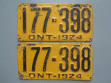 1924 YOM Clear Ontario License Plates