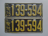 1925 YOM Clear Ontario License Plates