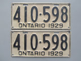 1929 YOM Clear Ontario License Plates