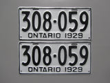 1929 YOM Clear Ontario License Plates