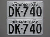 1932 YOM Clear Ontario License Plates