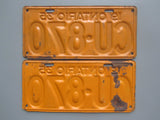 1935 YOM Clear Ontario License Plates