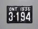 1936 YOM Clear Ontario Motorcycle License Plate