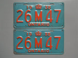 1938 YOM Clear Ontario License Plates