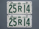 1941 YOM Clear Ontario License Plates