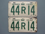 1941 YOM Clear Ontario License Plates