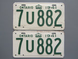 1941 YOM Clear Ontario License Plates