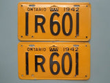 1942 YOM Clear Ontario License Plates