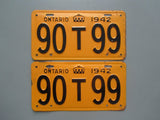 1942 YOM Clear Ontario License Plates