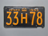 1943 YOM Clear Ontario License Plate