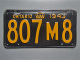 1943 YOM Clear Ontario License Plate