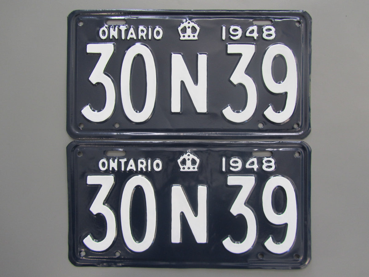 1948 YOM Clear Ontario License Plates – YOMplates
