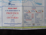 1956 Ontario Official Government Road Map