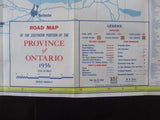 1956 Ontario Official Government Road Map