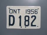 1956 YOM Clear Ontario Motorcycle License Plate