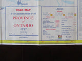 1957 Ontario Official Government Road Map