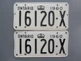 1960 YOM Clear Ontario License Plates