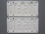1960 YOM Clear Ontario License Plates