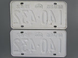 1962 YOM Clear Ontario License Plates