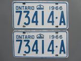 1966 YOM Clear Ontario License Plates