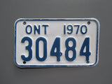1970 YOM Clear Ontario Motorcycle License Plate