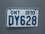 1970 YOM Clear Ontario Motorcycle License Plate