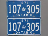 1971 YOM Clear Ontario License Plates