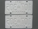 1971 YOM Clear Ontario License Plates