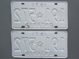 1971 YOM Clear Ontario License Plates