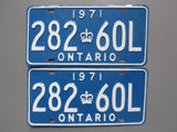 1971 YOM Clear Ontario License Plates