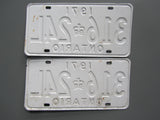 1971 YOM Clear Ontario License Plates