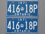 1971 YOM Clear Ontario License Plates