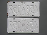 1971 YOM Clear Ontario License Plates