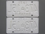 1971 YOM Clear Ontario License Plates