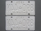 1971 YOM Clear Ontario License Plates