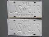 1971 YOM Clear Ontario License Plates