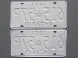 1971 YOM Clear Ontario License Plates