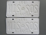 1971 YOM Clear Ontario License Plates