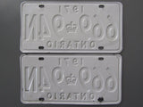 1971 YOM Clear Ontario License Plates